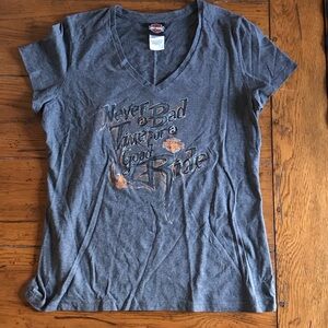 Harley-Davidson Charcoal Tee with Orange Accents